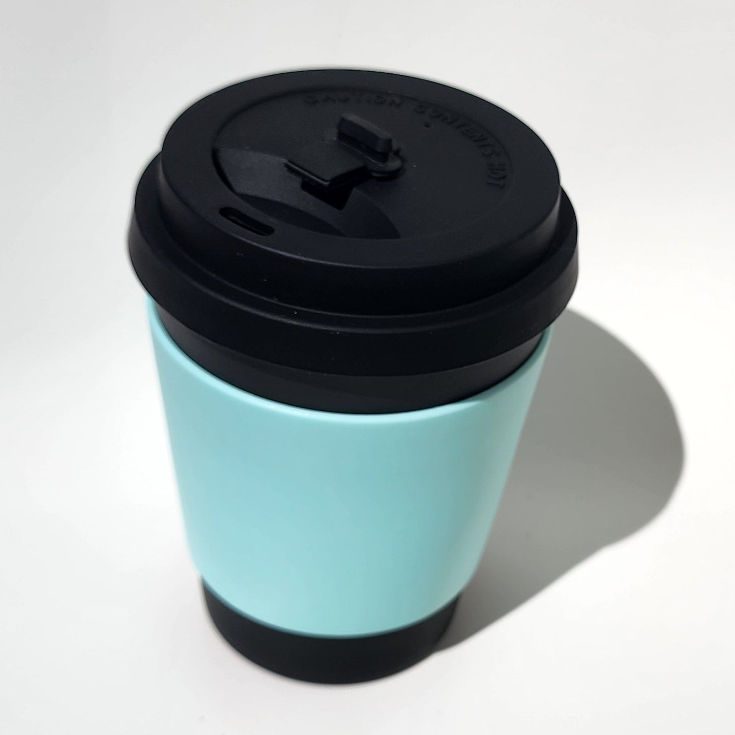 12oz Black Bamboo Reusable Cup_top angle