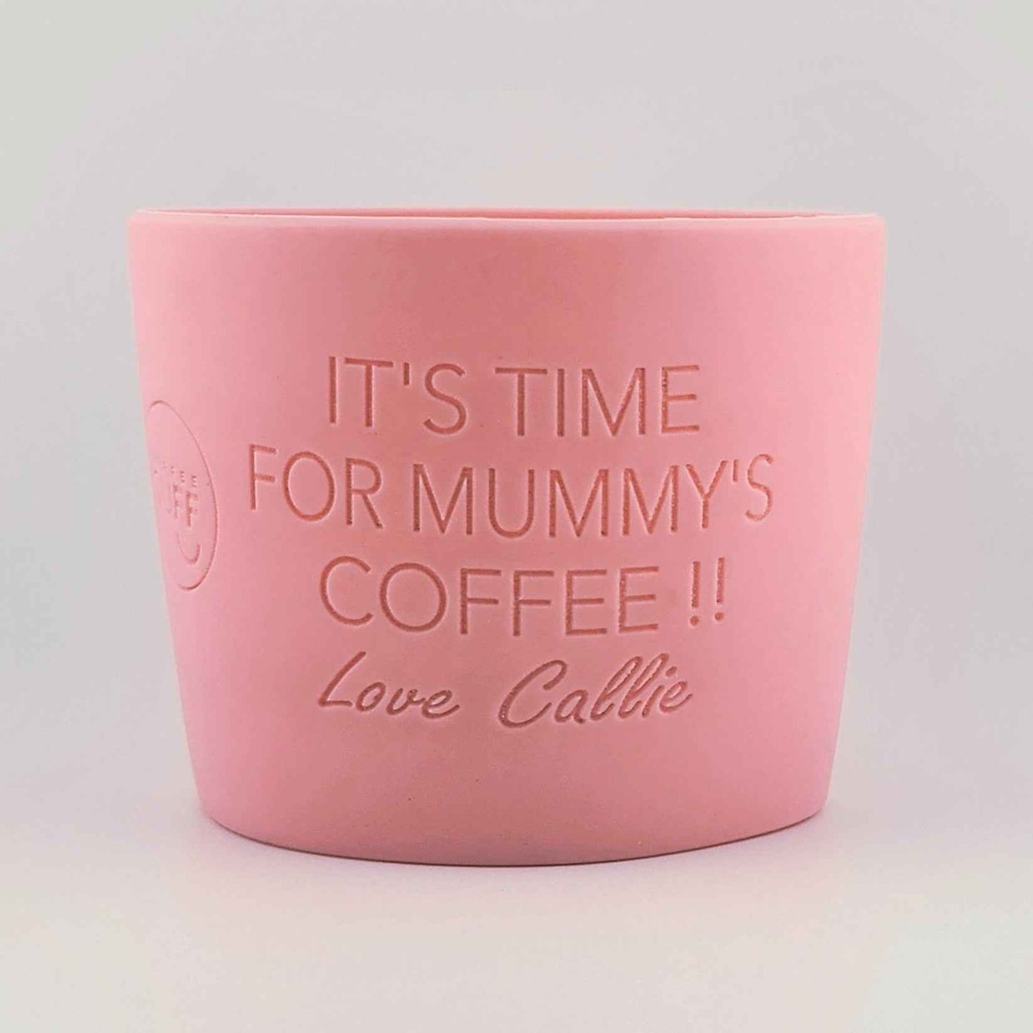 Large Personalised Silicone Cuff | Custom Text Engraved Silicone Coffee Cup Sleeves