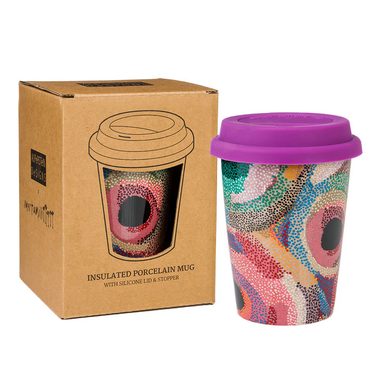 Marianne Burton insulated porcelain travel cup with your coffee order
