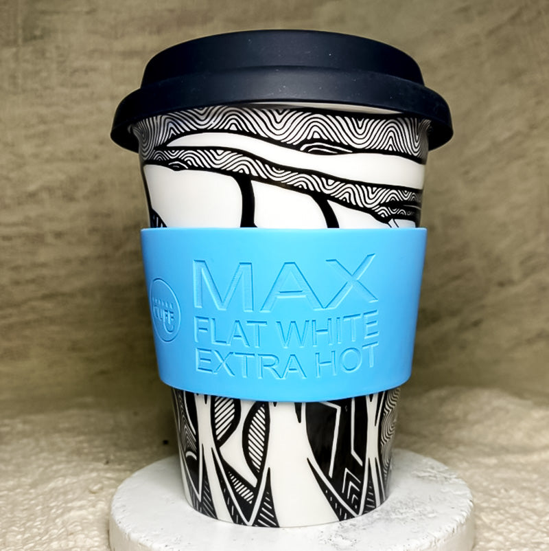flat white extra hot aboriginal designed rare keep cup