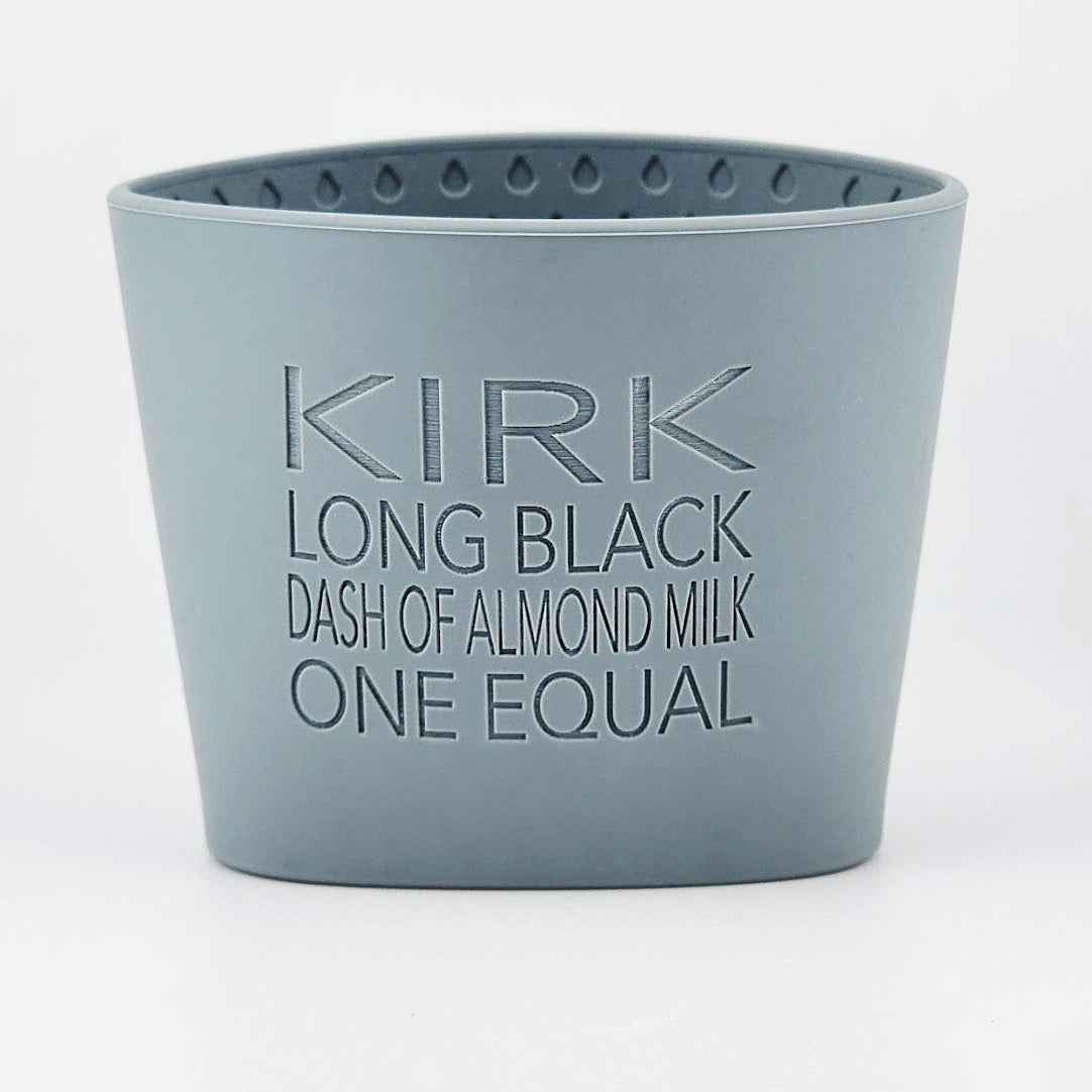 Large Personalised Silicone Cuff | Custom Text Engraved Silicone Coffee Cup Sleeves