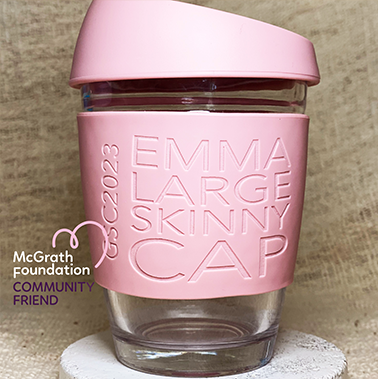 mcgrath foundation donation reusable keep cup for the breast care charity