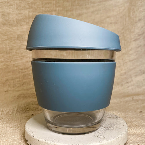 8oz Glass - Personalised Coffee Cup with Small Silicone Cuff