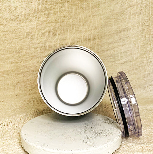 steel cup for takeaway coffee with name and order
