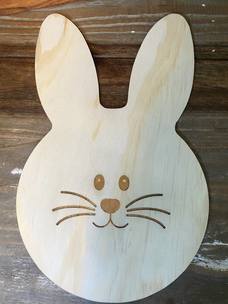 Easter bunny wooden placemat, sign or hanging decoration