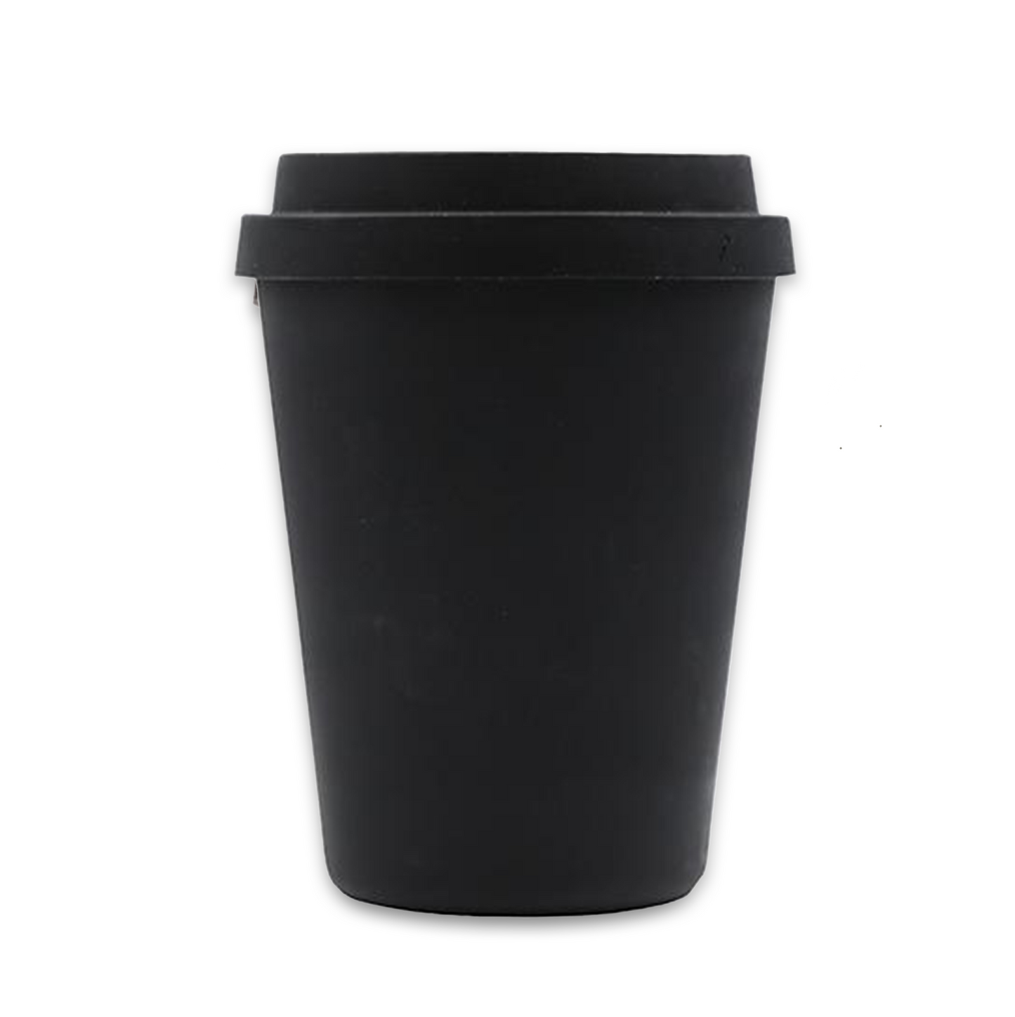 Kerr and Napier matte black bamboo reusable cup with name and order on cuff