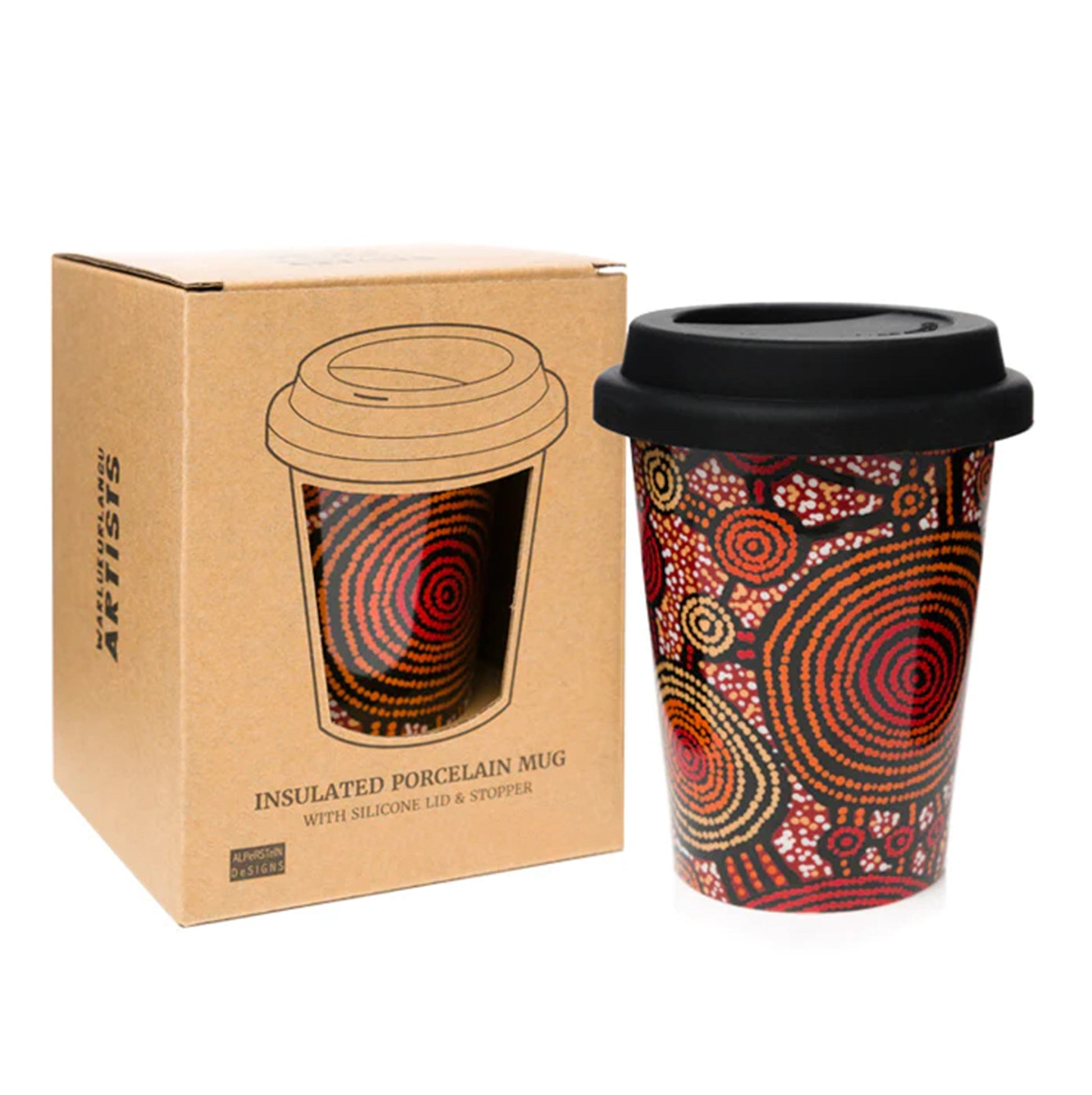 beautiful indigenous design on coffee keep cup for a special gift to your coffee lover