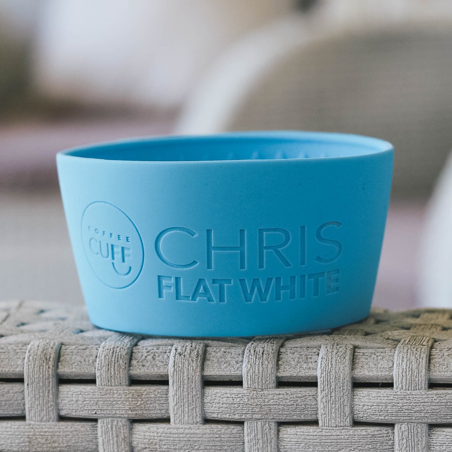 Walthamstow reusable cup with personal coffee order and name
