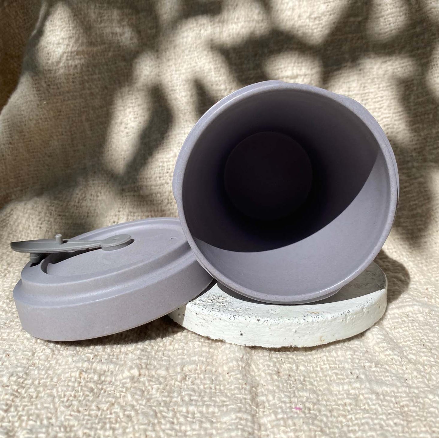 16oz Large Bamboo Cup in Charcoal Grey and Personalised Mint Cuff