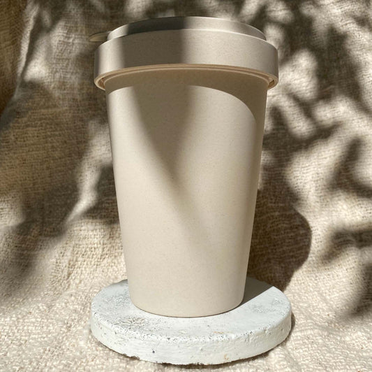 Reusable Tumbler in Sand and Custom Cuff