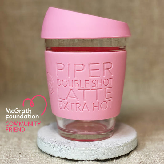 The McGrath Foundation medium personalised reusable fundraiser glass
