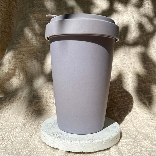 Reusable Cup in Pale Lilac and Personalised Cuff