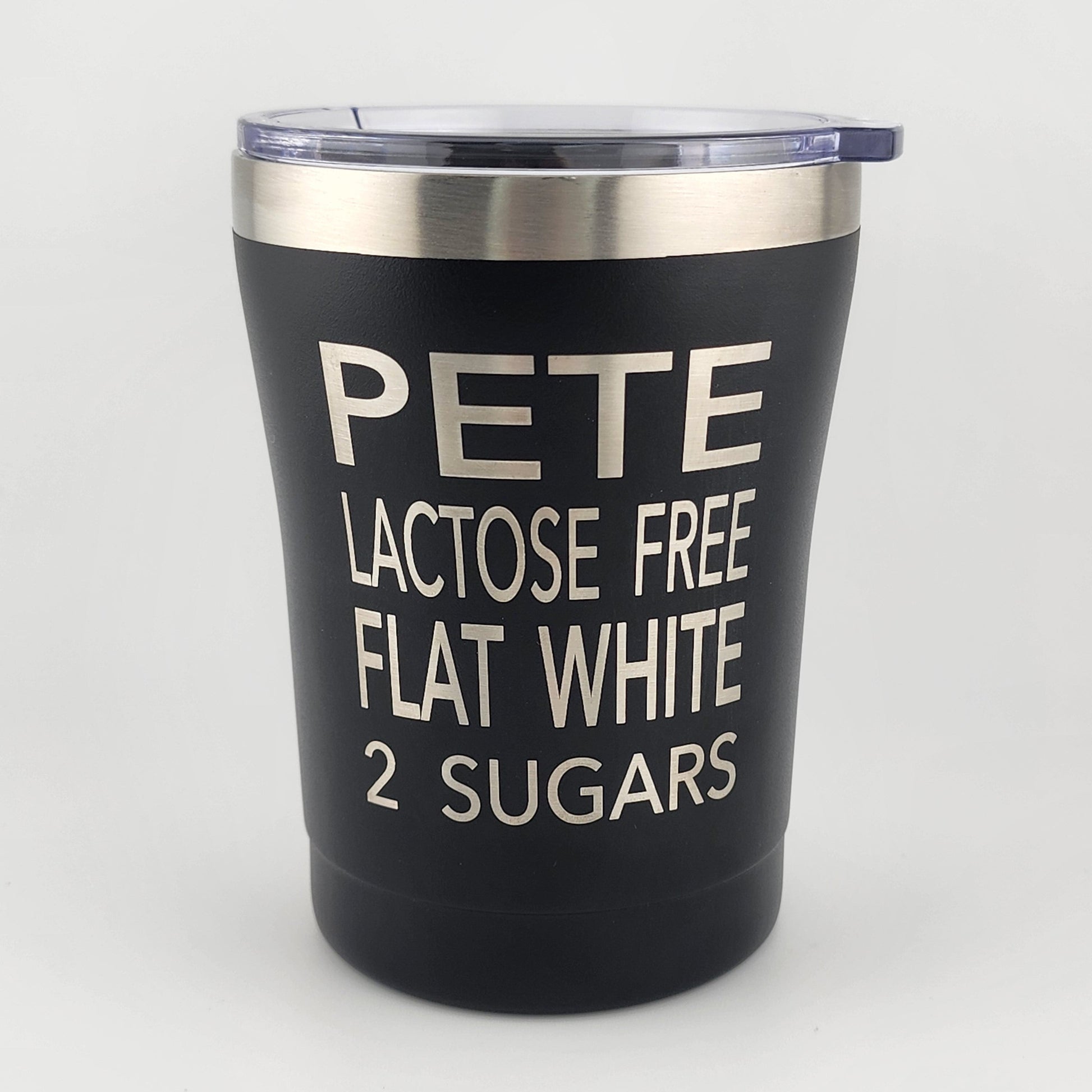 12oz_Black_Stainless_Tumbler_Engraved_Pete_Flat_White