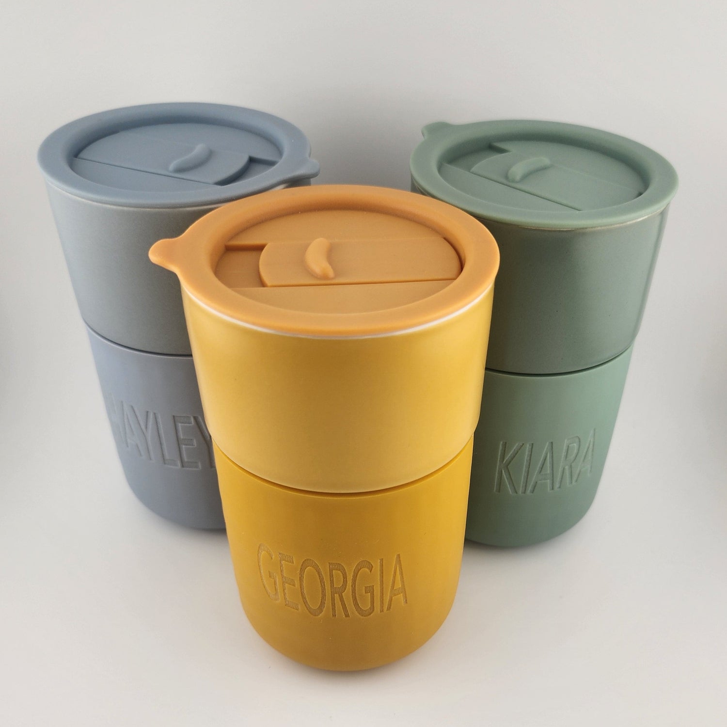 12oz Ceramic Travel Mug & Silicone Sleeve - Group