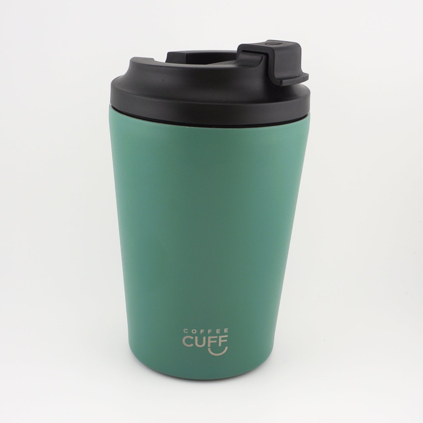 12oz_Stainless_Coffee_Cup_Pine_Green_Side_View