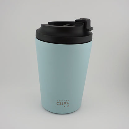 12oz_Stainless_Coffee_Cup_Sea_Foam_Blue_Side_View