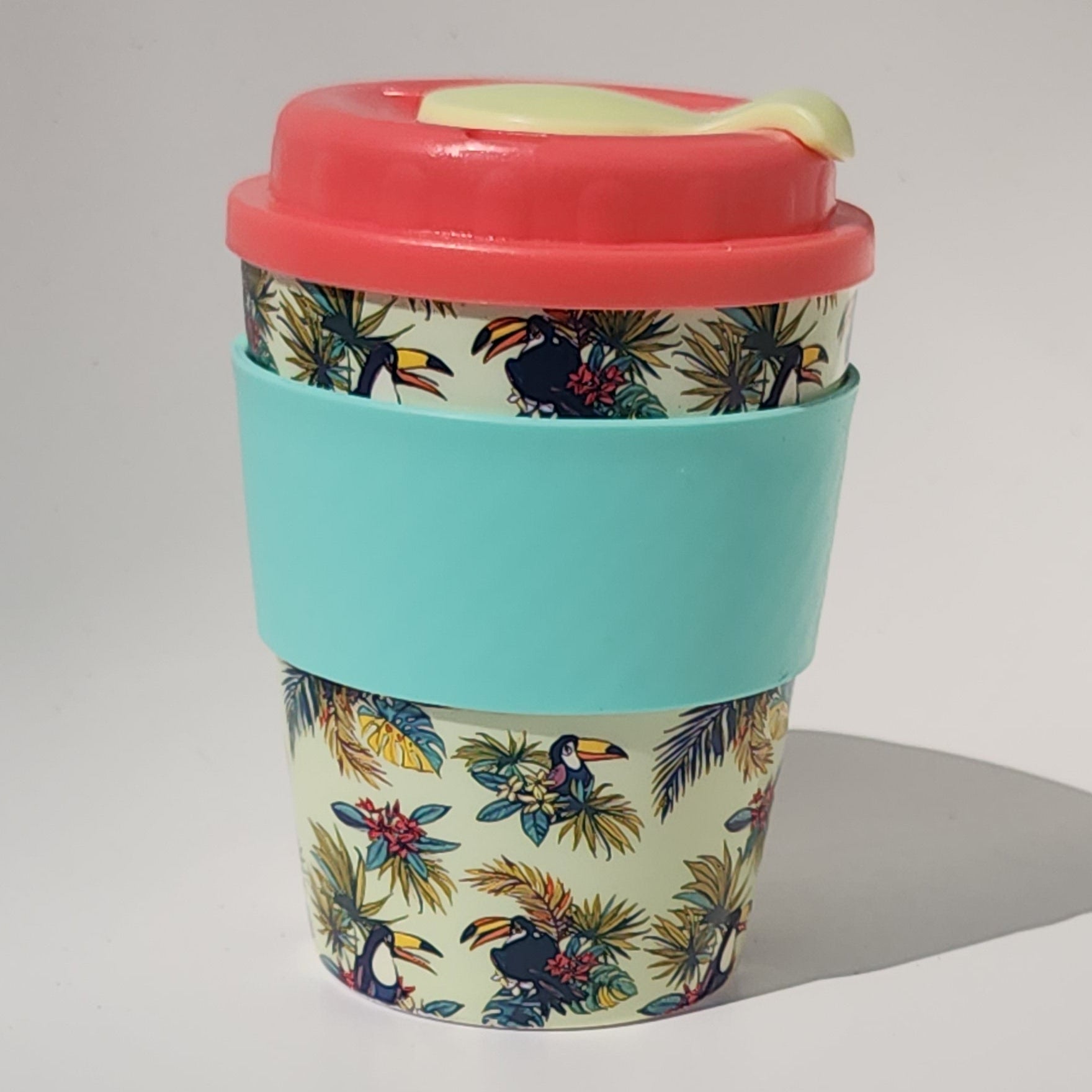 12oz Toucan Coffee Cup & Small Mint Cuff_side