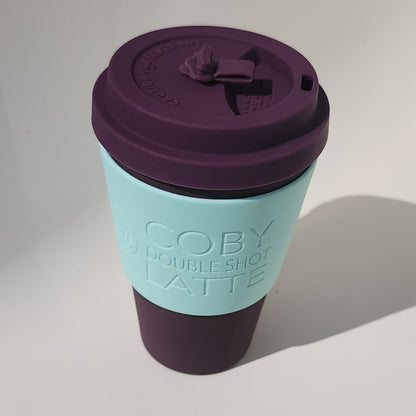 14oz Sapere Aude Bamboo Reusable Cup & Large Mint Cuff