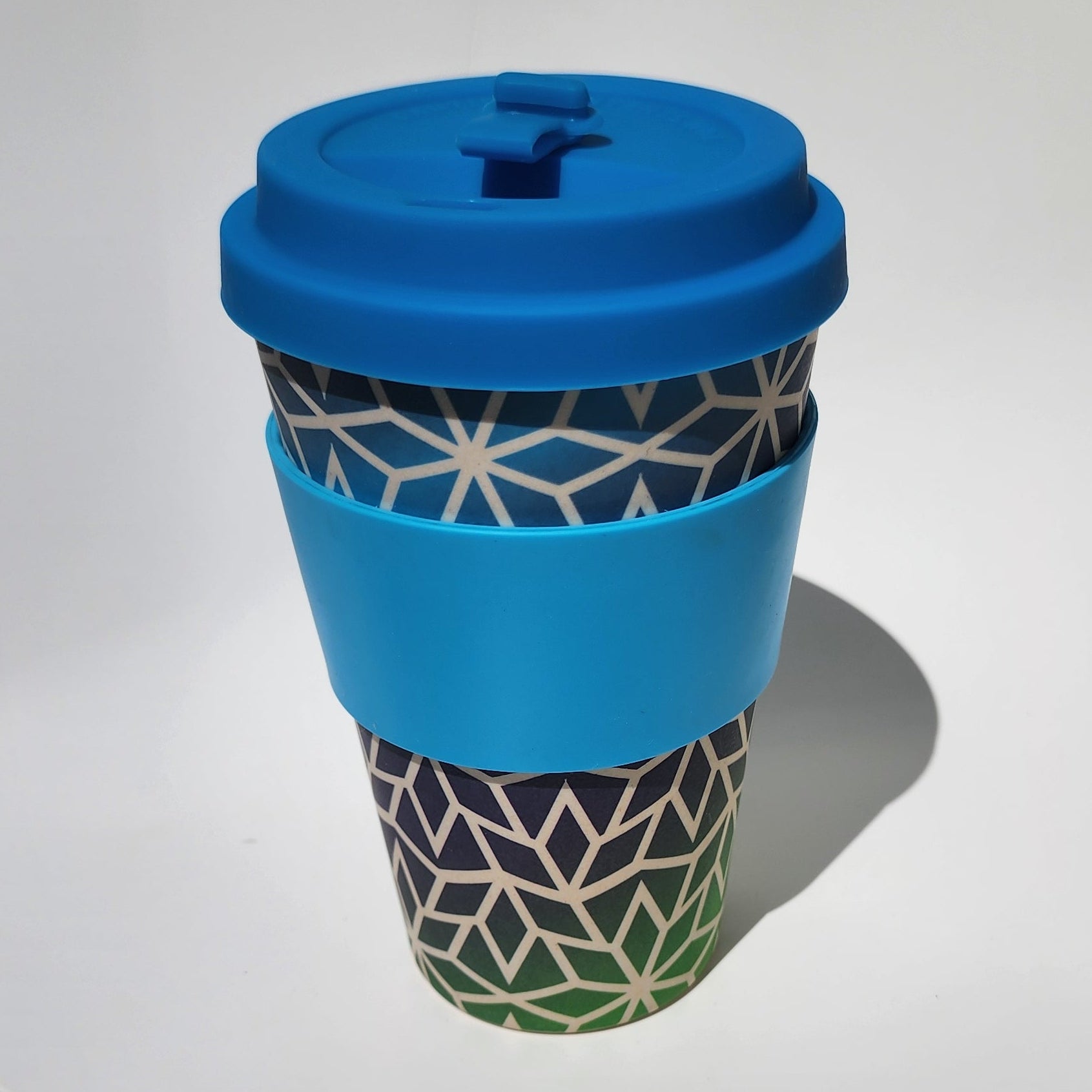 14oz Stargate Geometric Bamboo Reusable Cup_top angle