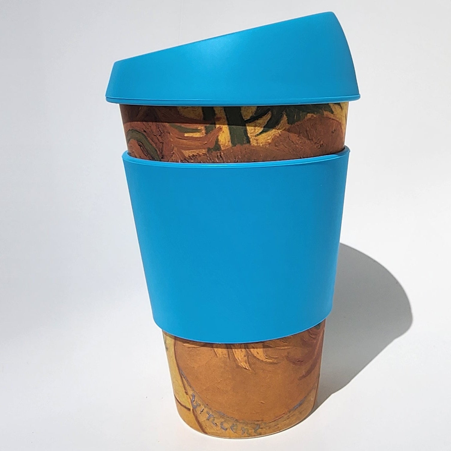 14oz Sunflowers Van Gogh Bamboo Reusable Cup_side
