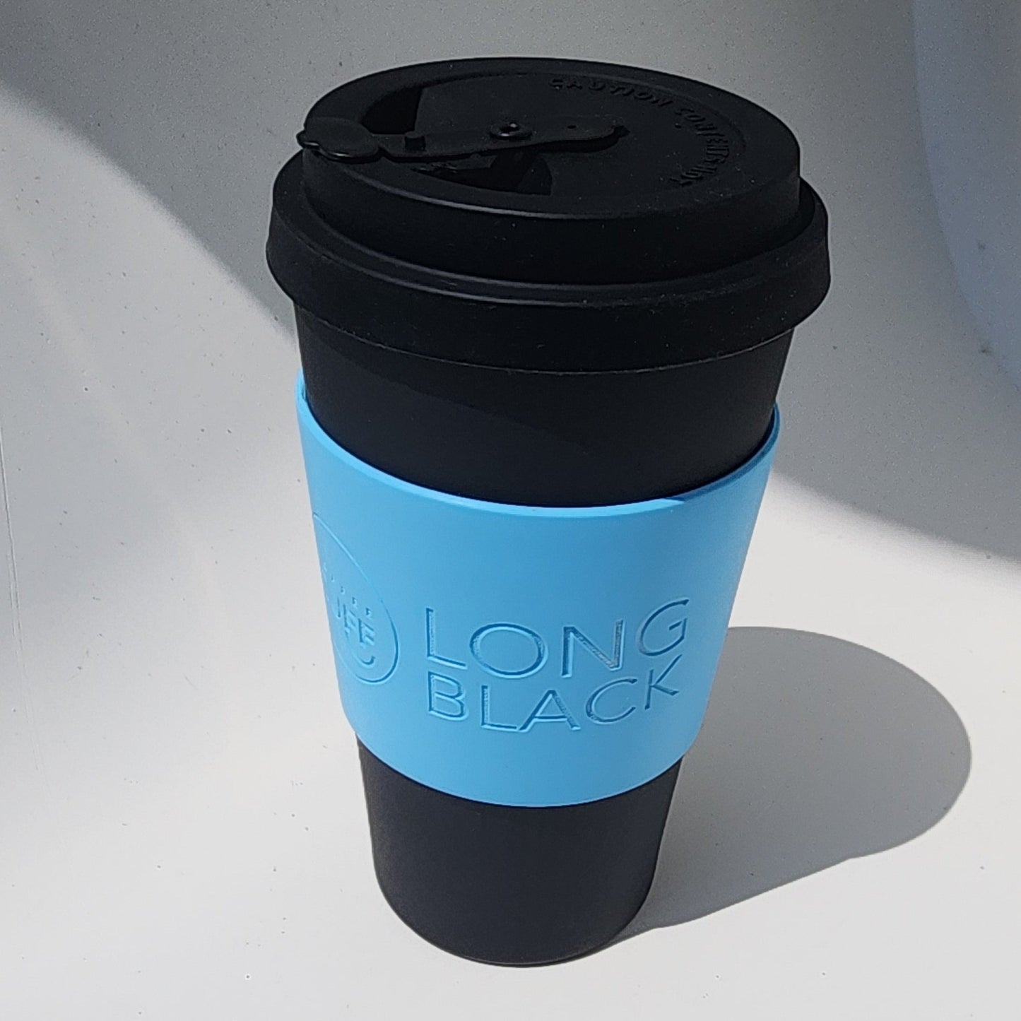 16oz Kerr and Napier Black Bamboo Reusable Cup_top_angle2