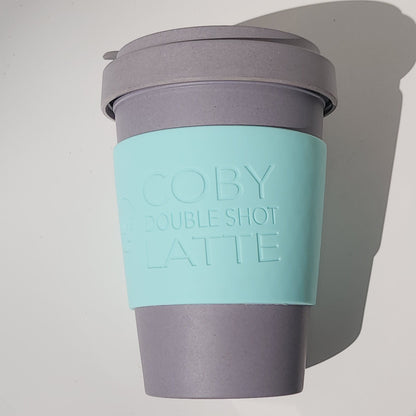 17oz Grey Bamboo Reusable Cup_side