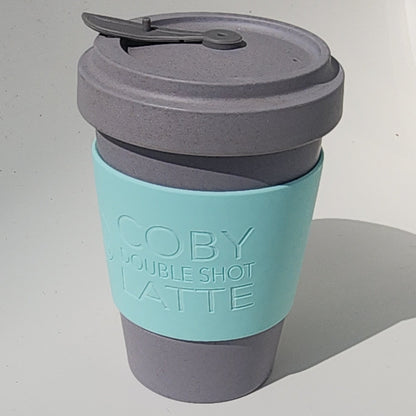 17oz Grey Bamboo Reusable Cup_top angle2