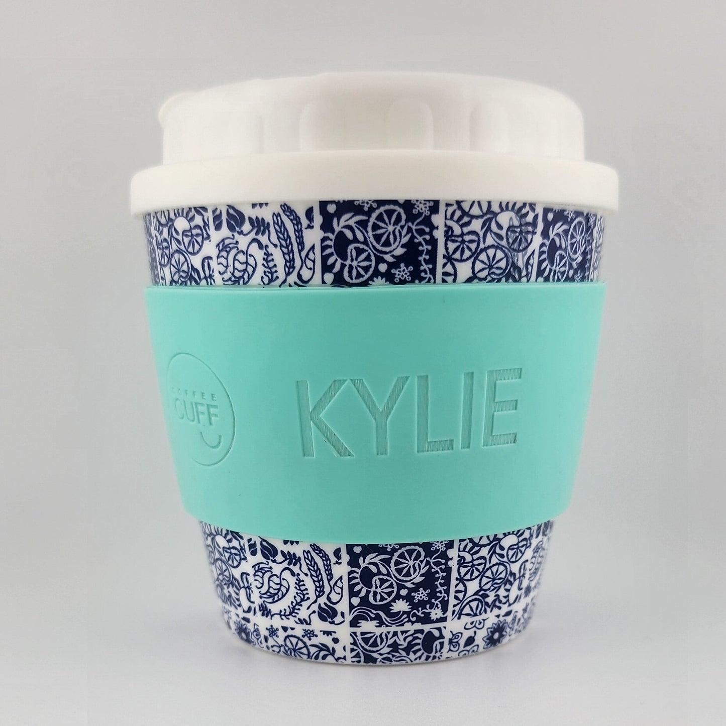 8oz Blue Mosaic Coffee Cup - Mint