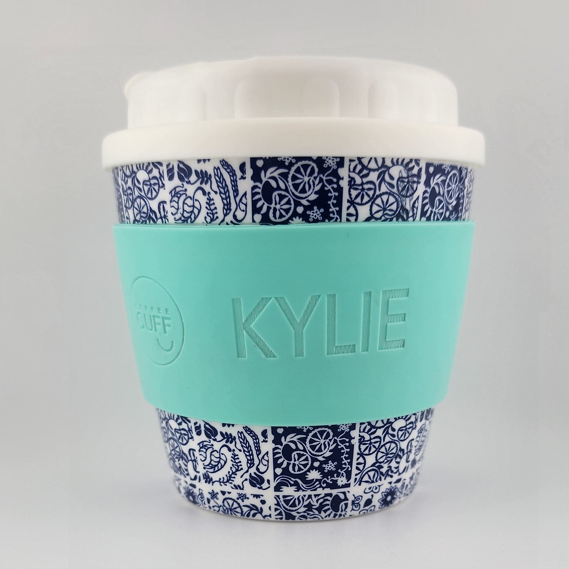 8oz Blue Mosaic Coffee Cup - Mint