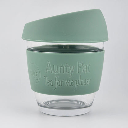 8oz Glass - Sage Green - Aunty Pat