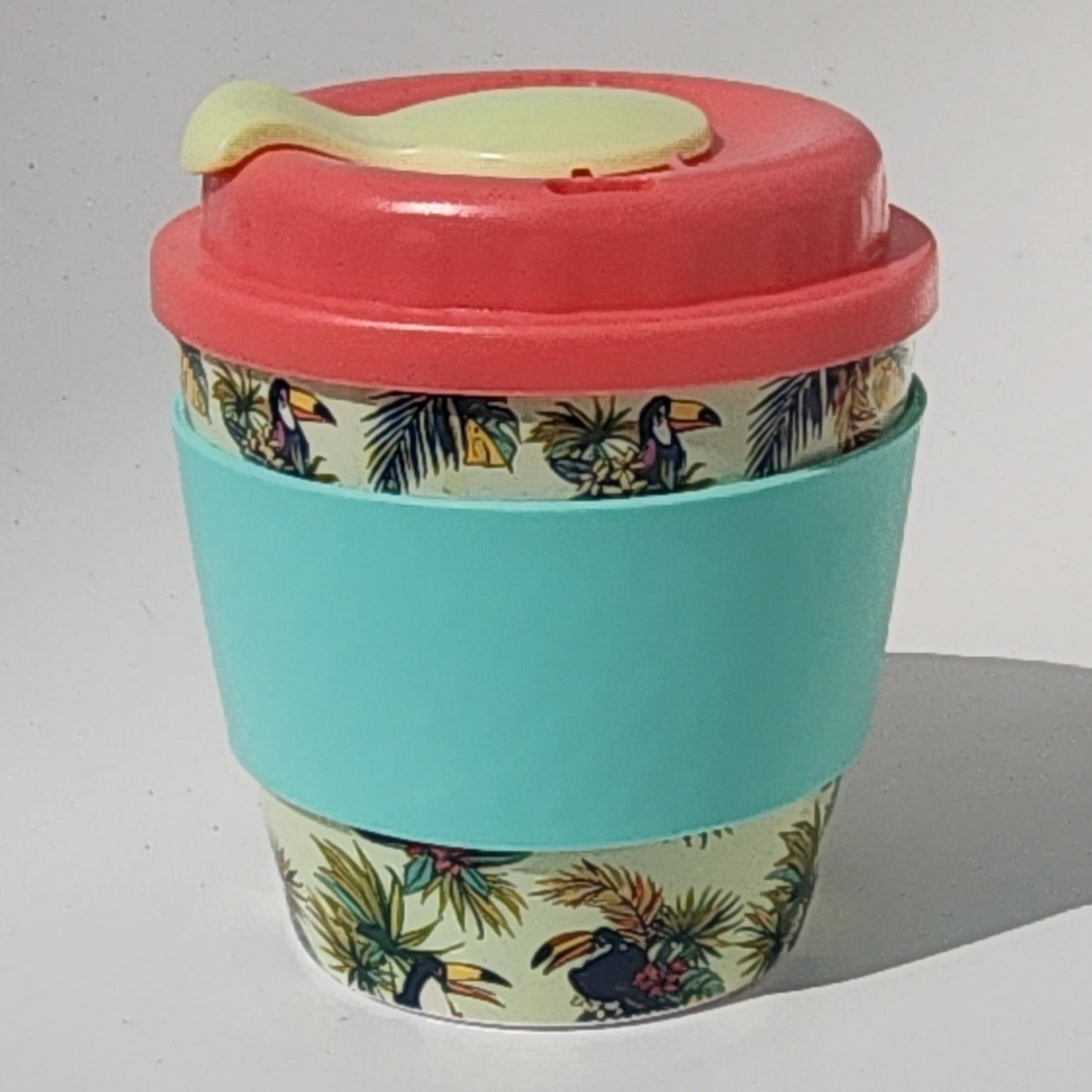 8oz Toucan Coffee Cup & Small Mint Cuff_top angle