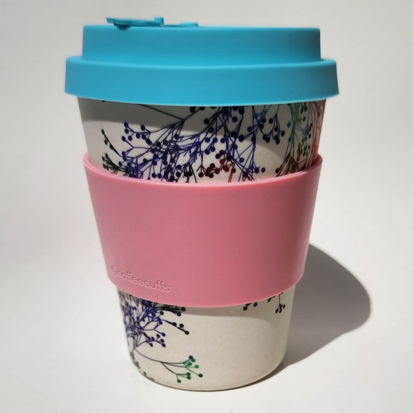 Bamboo_cup_ floral_Light blue lid_pink cuff side