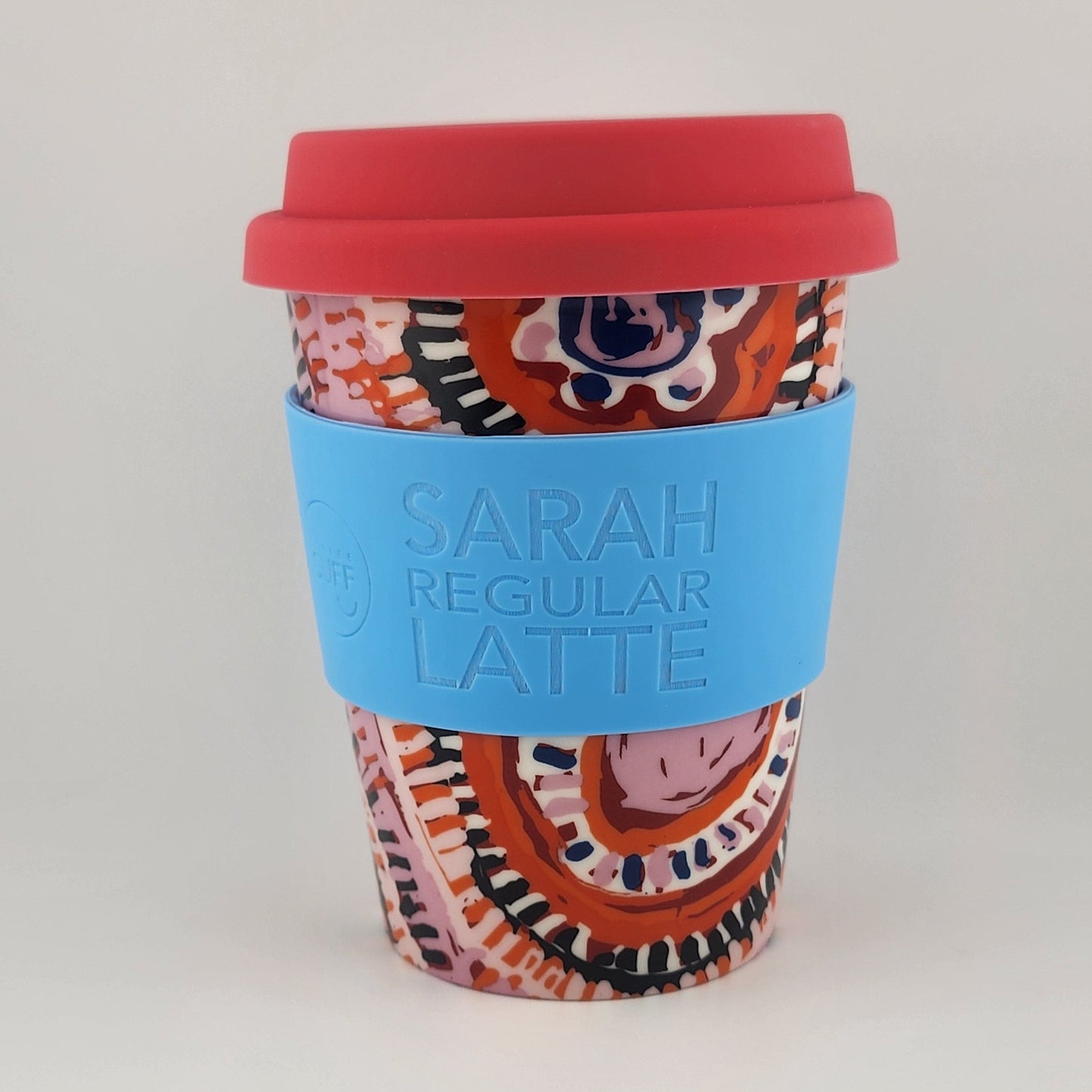 Ceramic Travel Mug - Murdie Morris Pink  - Sky Blue
