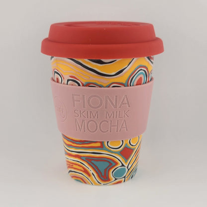 Ceramic Travel Mug Judy Napangardi - Dusty Pink1