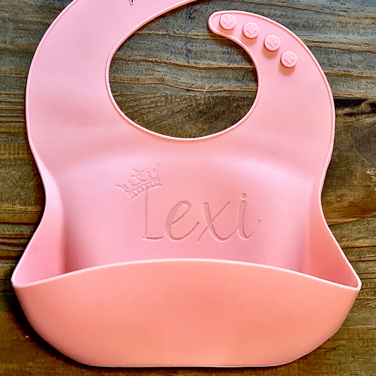 Personalised Silicone Bib with Baby Name