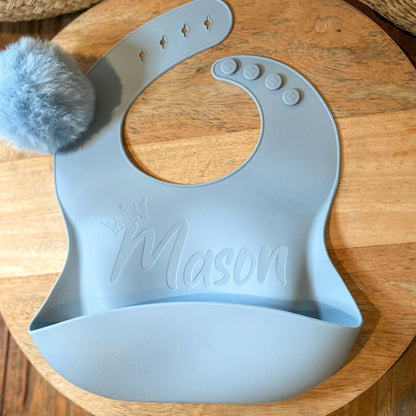 Personalised Silicone Bib with Baby Name