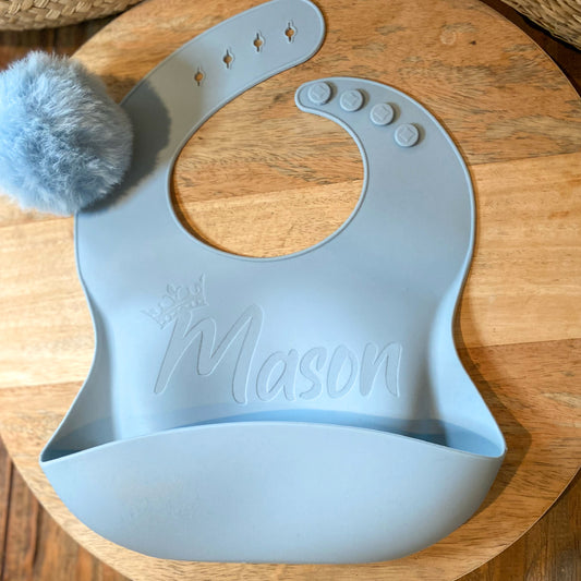 Personalised Silicone Bib with Baby Name