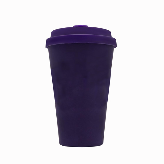 purple keep cup with lid and hole stopper