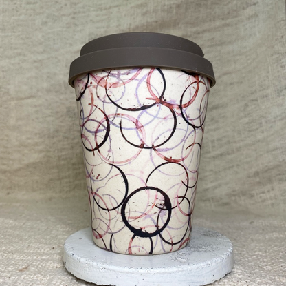 coffee stain design on earthy colour keep cup