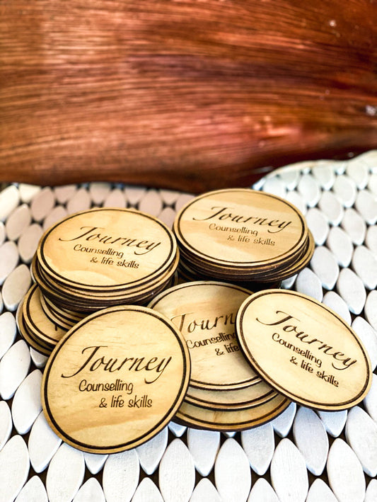 Personalised corporate logo wooden coasters