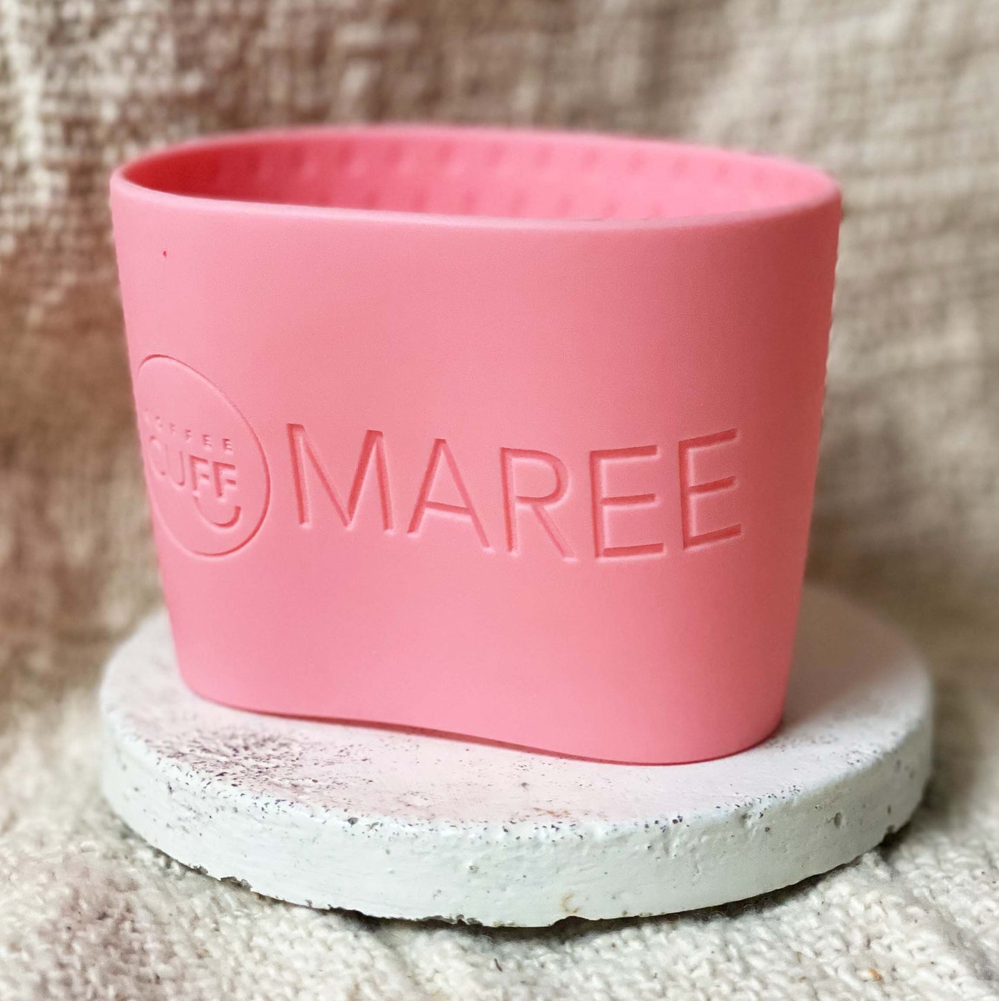Bamboo Cup in pink with coffee drink order