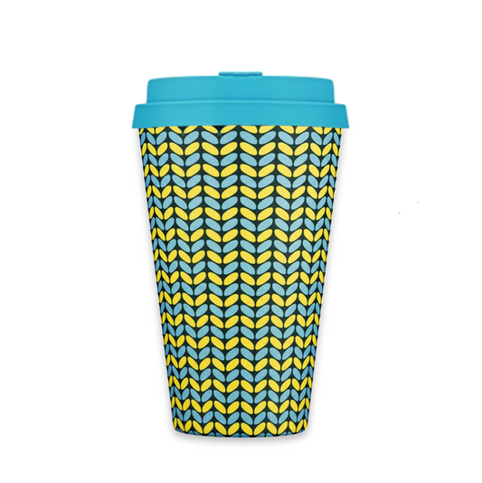 keep cup blue yellow norweaven bamboo cup