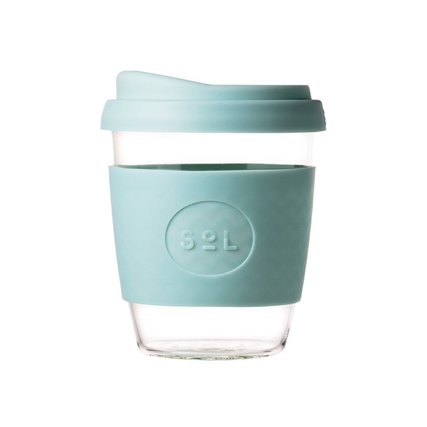 Cyan SoL Glass 12oz Reusable Cup and Personalised Cuff Package
