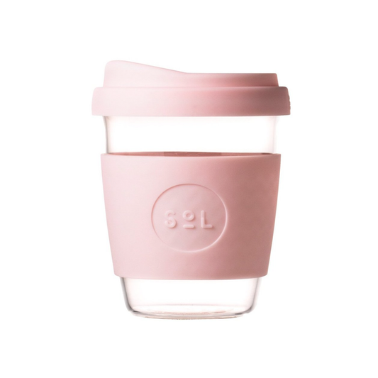 Pink SoL Glass 12oz Reusable Cup and Personalised Cuff Package